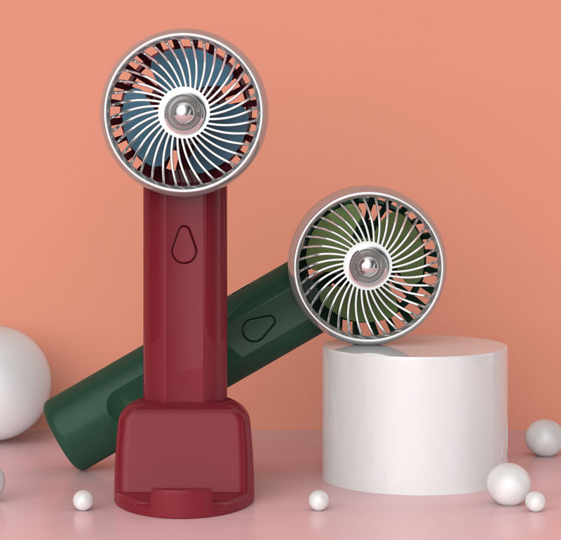 新款手持支架迷你小风扇USB充电带底座三档大风力静音风扇厂货批发礼品定制产品图