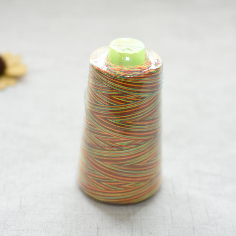 Yimin 40/2 # 20/2 Sewing Machine Thread Medium Thick Thread Machine Seven-Color Thread Pagoda Thread Gradient Color Thread Household Sewing Thread 6