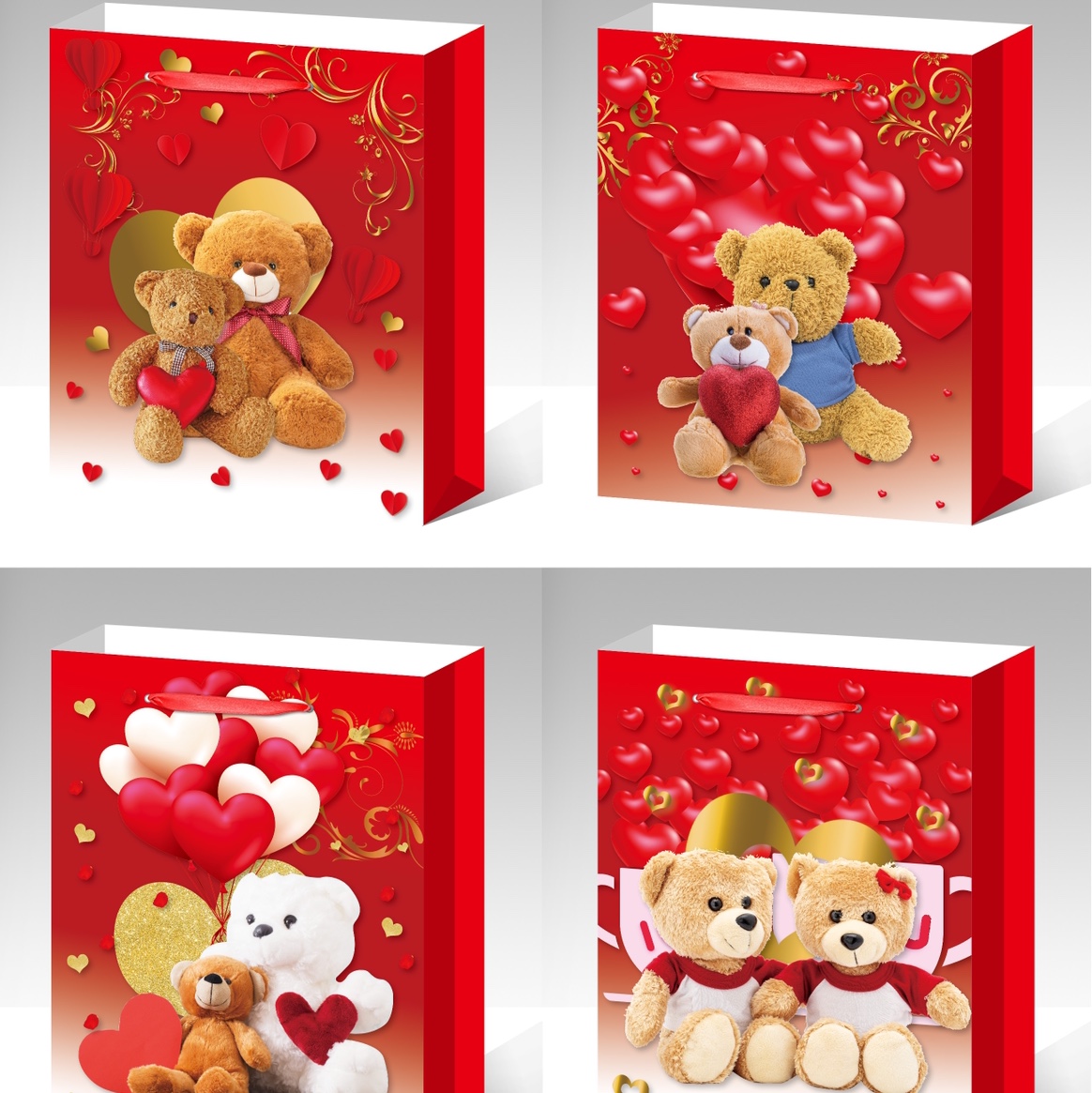 Valentine's gift bags, hand-held gift paper bags, custom-made clothing packaging paper bags, wholesale food takeout packaging bags, customized