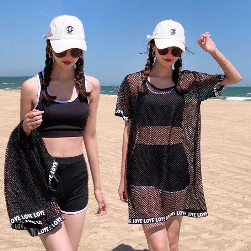 Swimsuit Female Summer Conservative Cover Belly Beach Smock Large Size Slimming Sunscreen Swimsuit 1022