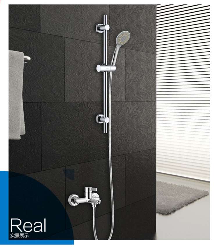 Moen simple showerhead mixing valve shower, bathroom shower showerhead set, all-copper shower faucet, with sliding rod showerhead available details Picture