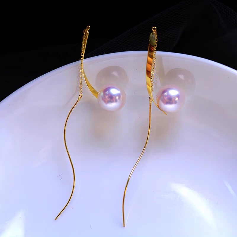Pearl earrings Earrings Drop long studs
