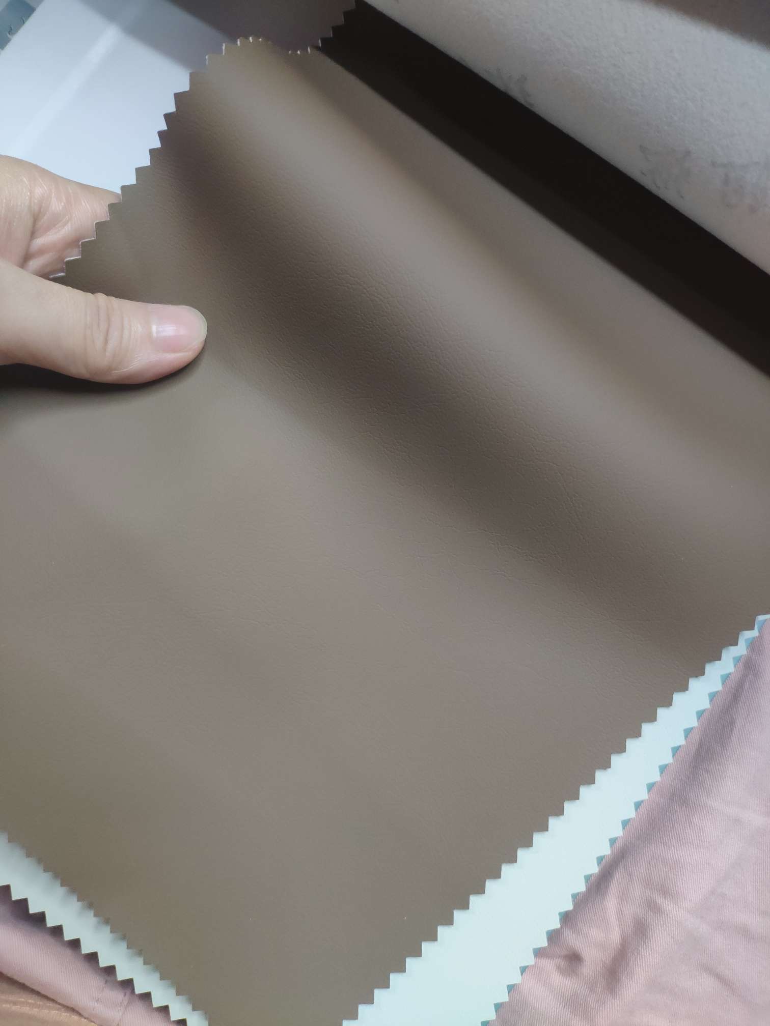 Artificial leather soft and hard wrapped sliding door leather wall decorative leather fabric in stock, decorative leather B1 flame-retardant No. 5 Item Picture