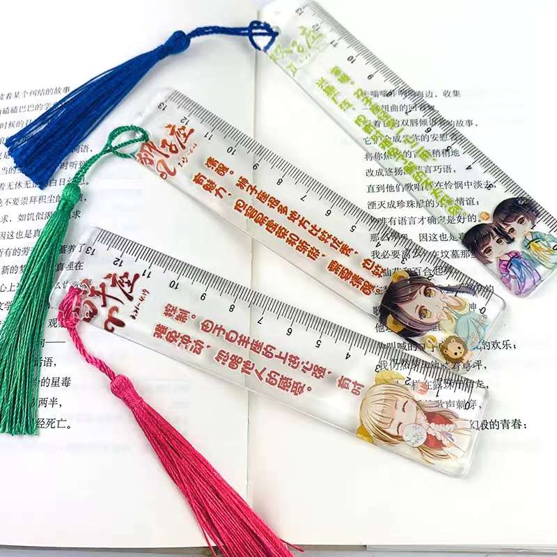 24 cute and super adorable tassel rulers, bookmarks, creative multi-functional rulers, popular student toys pic 3