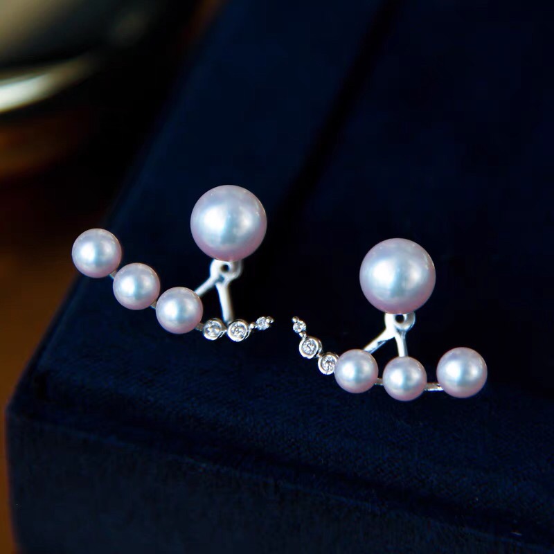 Pearl studs removable rescue basic earrings