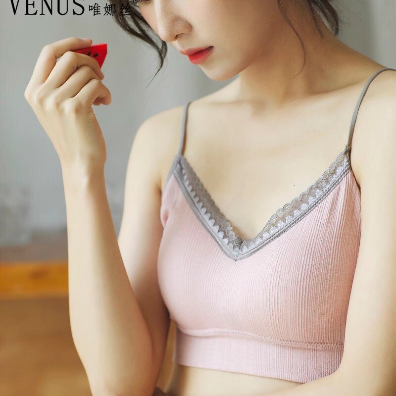 Small Halter Vest Women's Summer Beauty Back Europe And The United States Spice Girl Wind Inside To Wear Outside With Chest Pad Short Top Ins Tide 9237