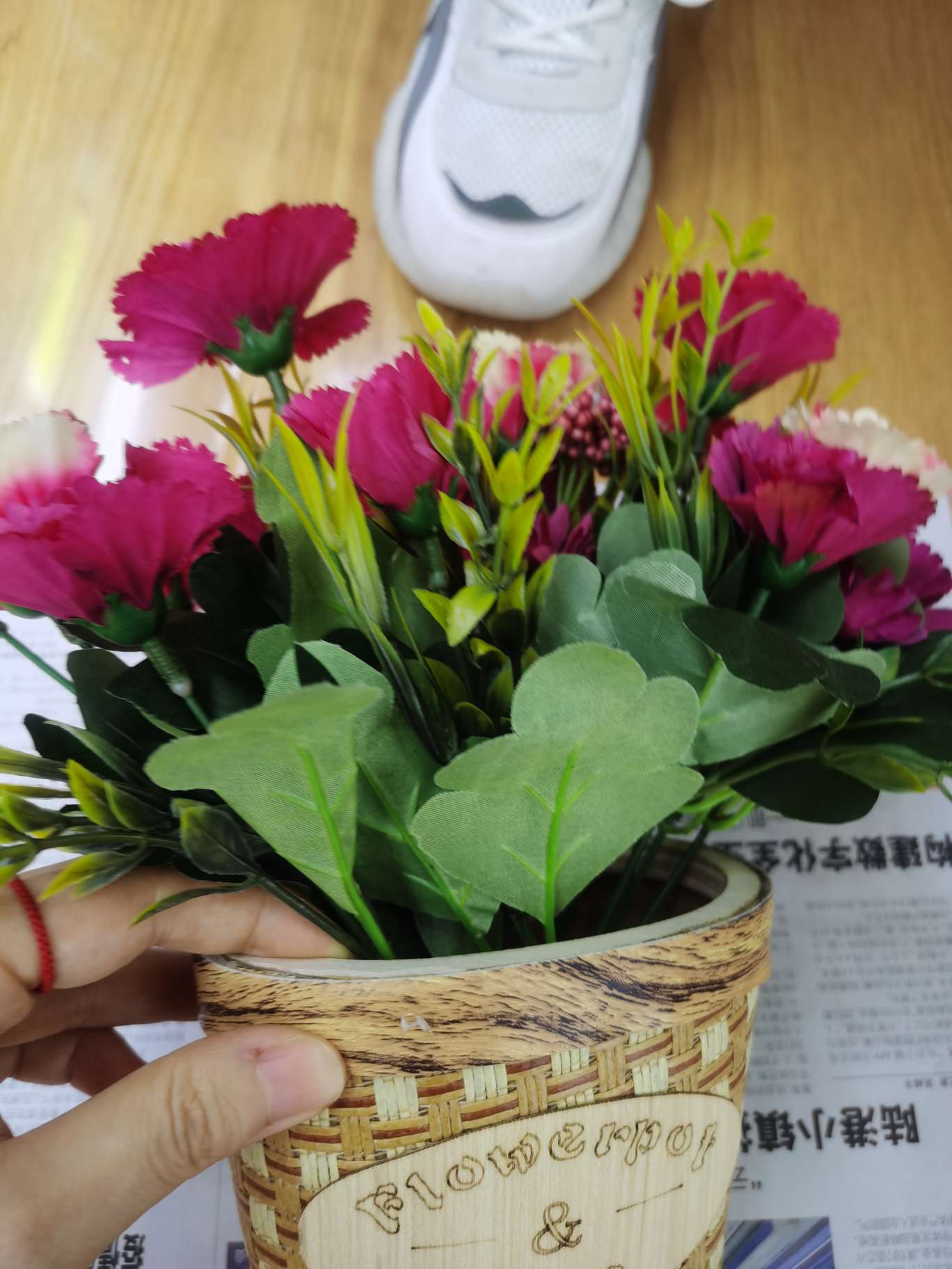 藤编/水草白底实物图