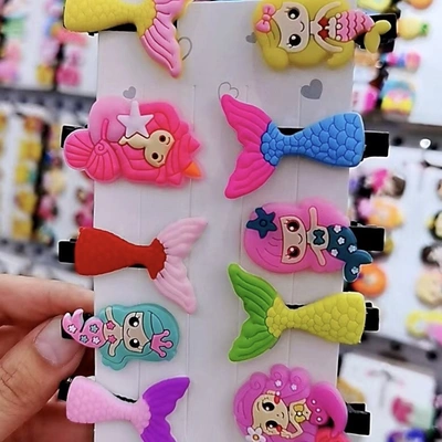 Children's Hair Clips Soft Glue Little Hair Clips Little Mermaid