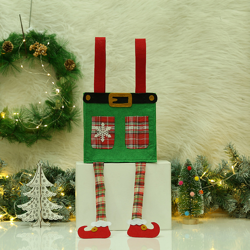 Hot Cross-Border Amazon Christmas Decorations High-End Christmas Gift Bags Christmas Holiday Decorations Christmas Bag Green full figure
