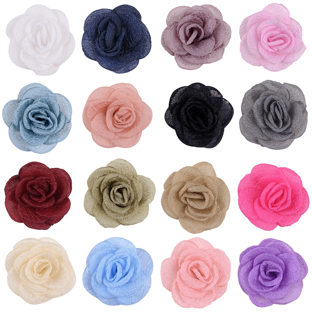 European Han New Fabric Burnt Edge Rose Seersucker Flower