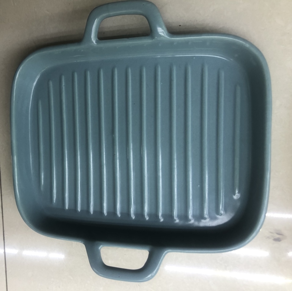 长方形双耳烤箱烤盘烘焙西餐创意大号陶瓷家用鱼盘烤翅盘家用菜盘