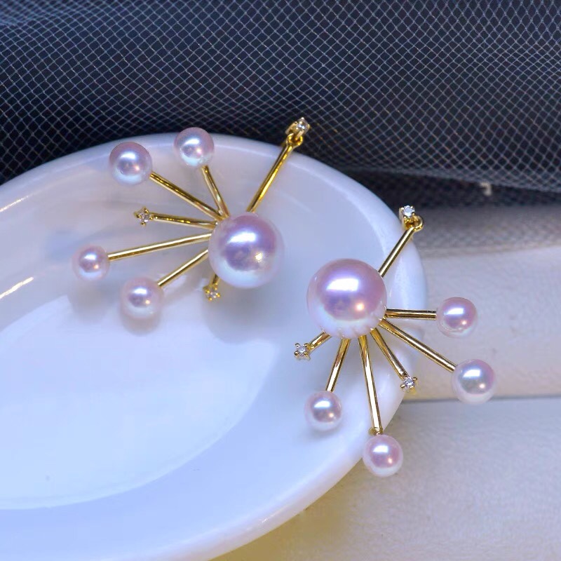 Dandelion set jewelry Pearl earrings stud earrings