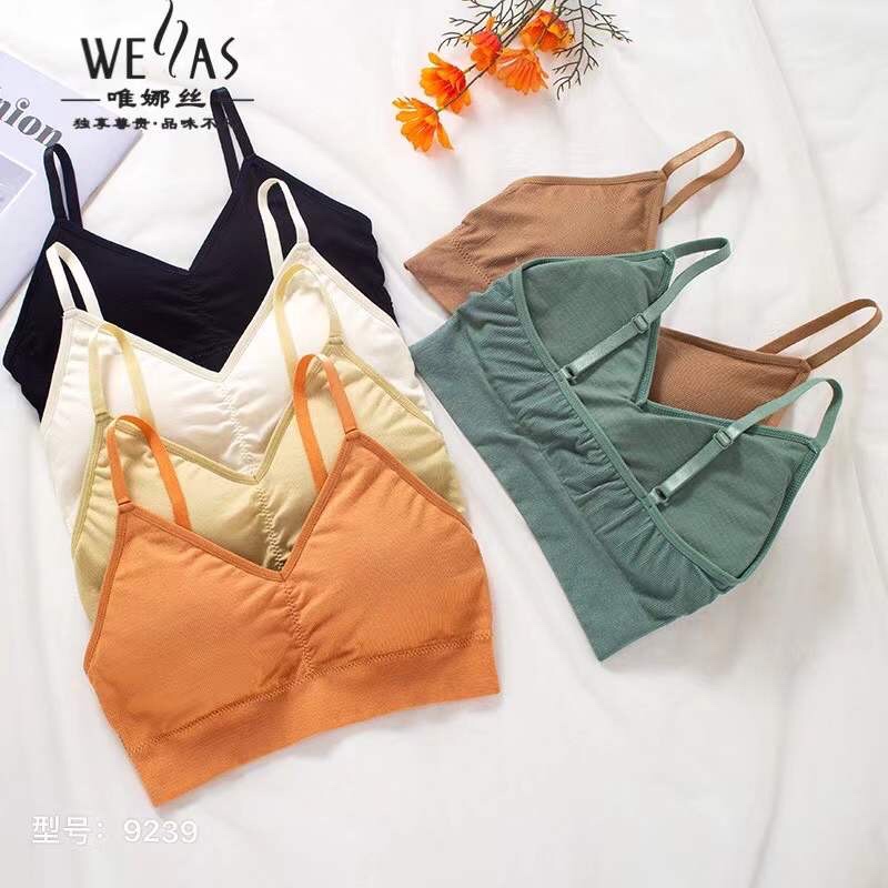 Small Halter Vest Women's Summer Beauty Back Europe And The United States Spice Girl Wind Inside To Wear Outside With Chest Pad Short Top Ins Tide 9239