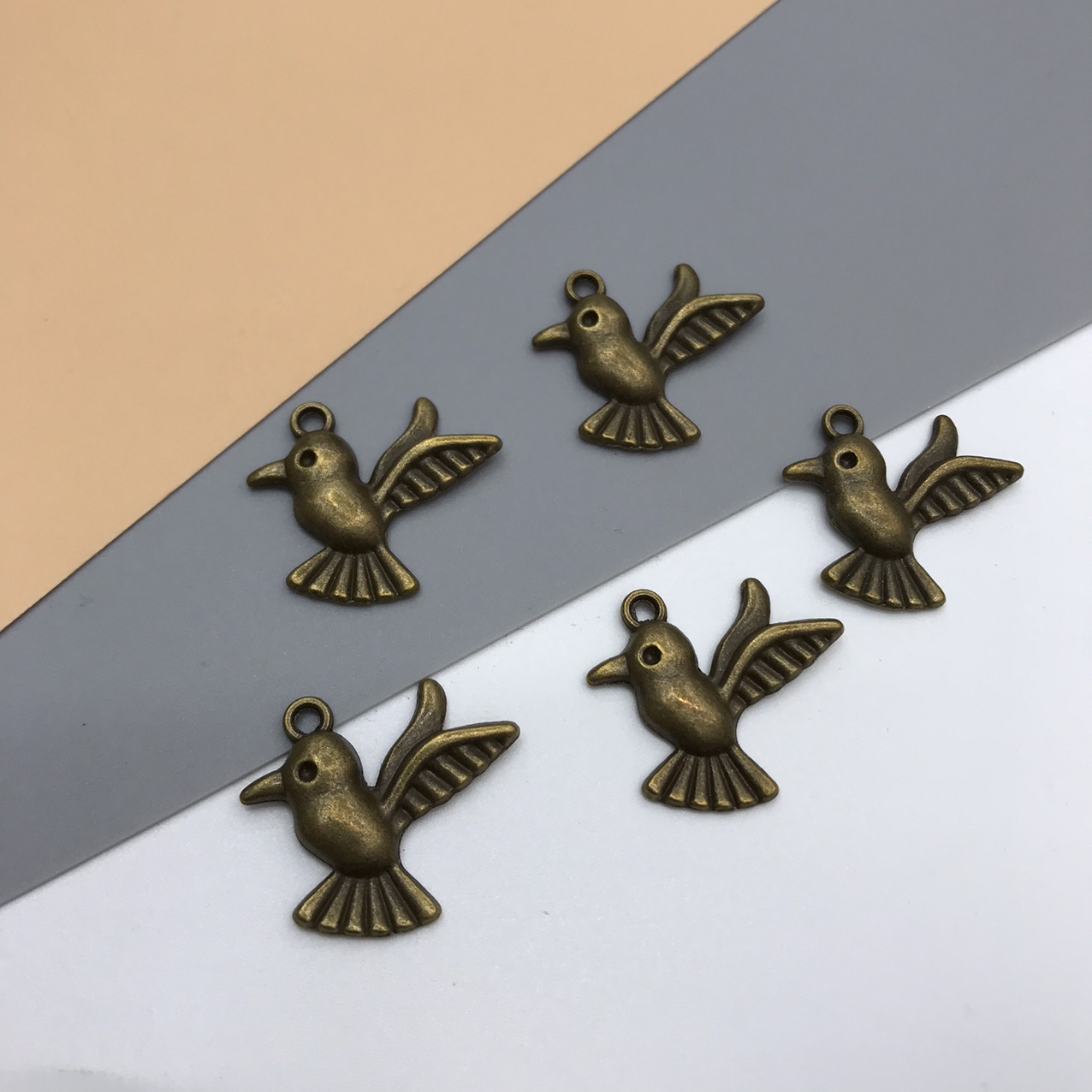 饰品配件复古古青展翅小鸟挂件吊坠装饰