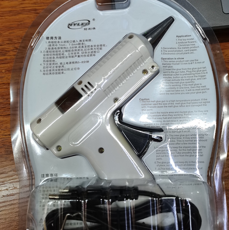 NL-307B 25w小胶枪白色小胶枪 热熔胶枪 熔胶枪 手工工具 开关 扁插 圆插 小胶枪 中温25w图