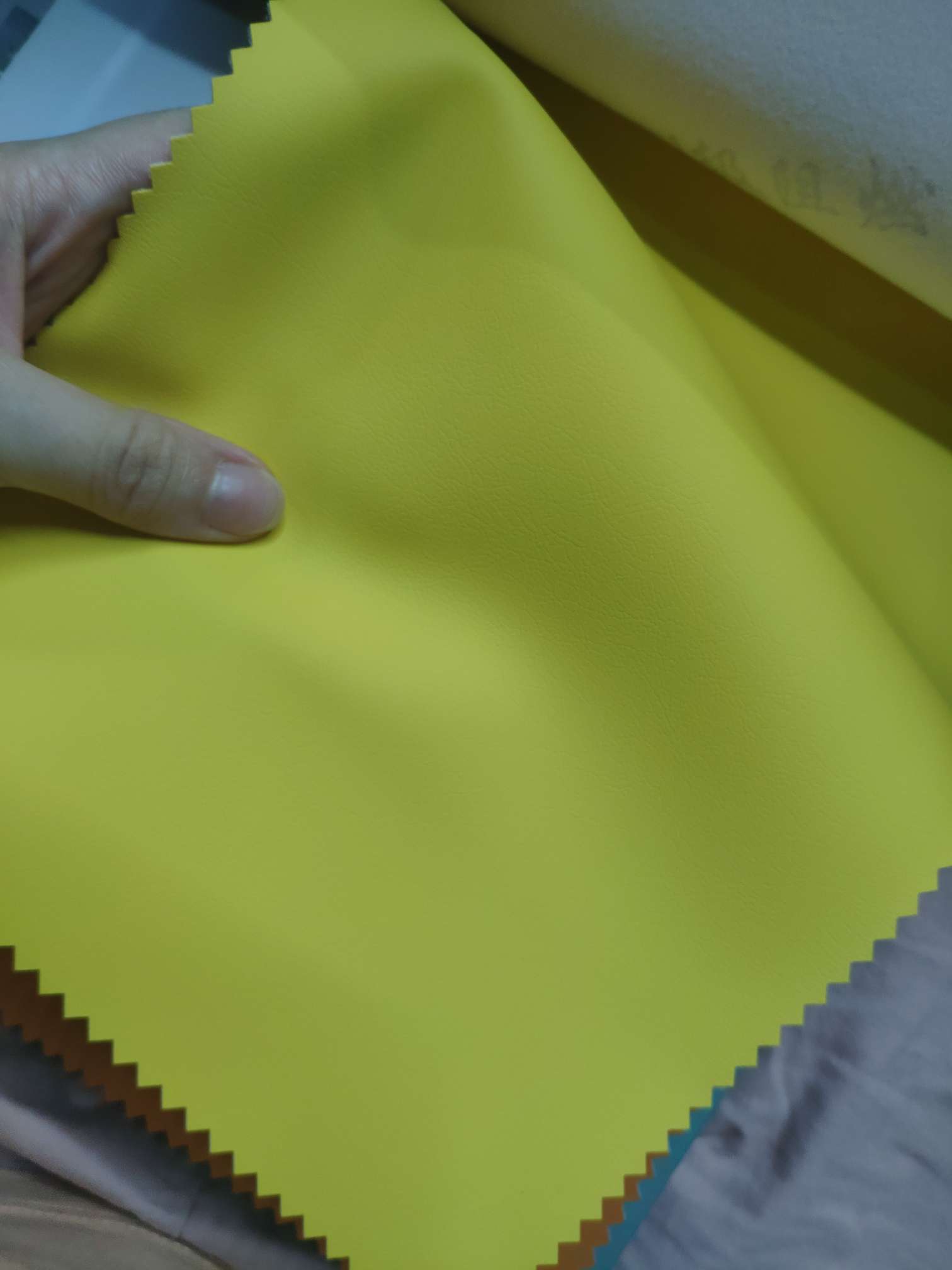 Artificial leather soft and hard wrapped sliding door leather wall decorative leather fabric in stock, decorative leather B1 flame-retardant No. 4 details Picture