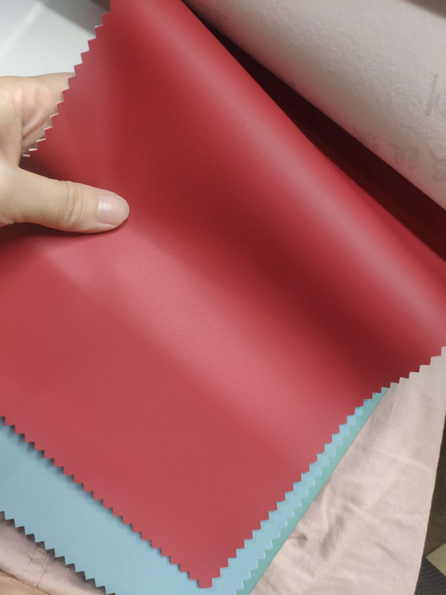 Artificial leather soft and hard wrapped sliding door leather wall decorative leather fabric in stock, decorative leather B1 flame-retardant No. 4 Application Scenario