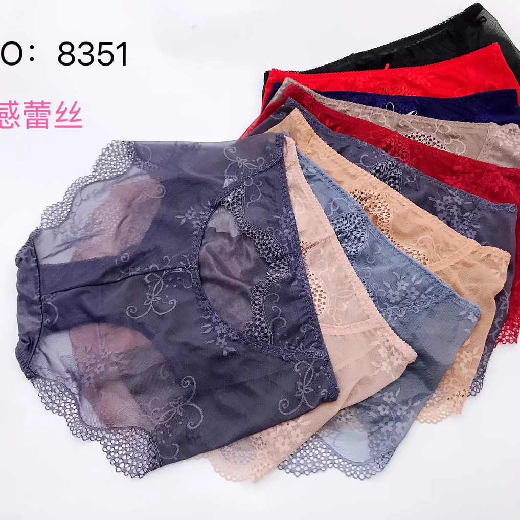 厂家直销无缝内裤柔软超弹颜色超多网纱镂空少女小蛮腰内裤 8351