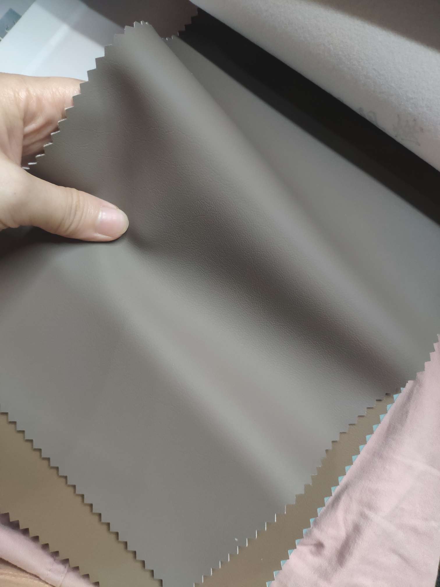 Artificial leather soft and hard wrapped sliding door leather wall decorative leather fabric in stock, decorative leather B1 flame-retardant No. 5 details Picture
