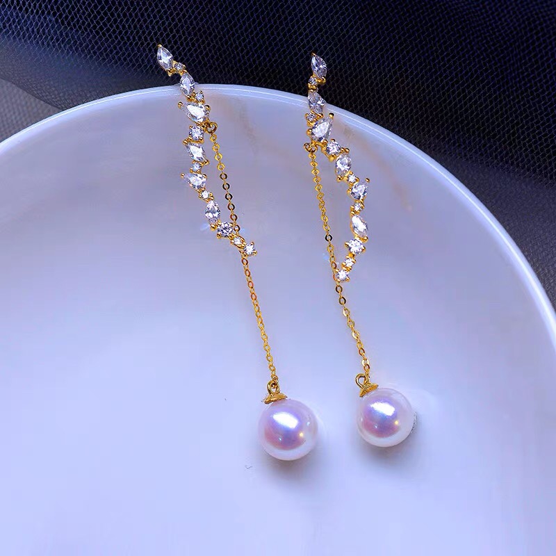 Pearl earrings, pendants, tassels, long studs