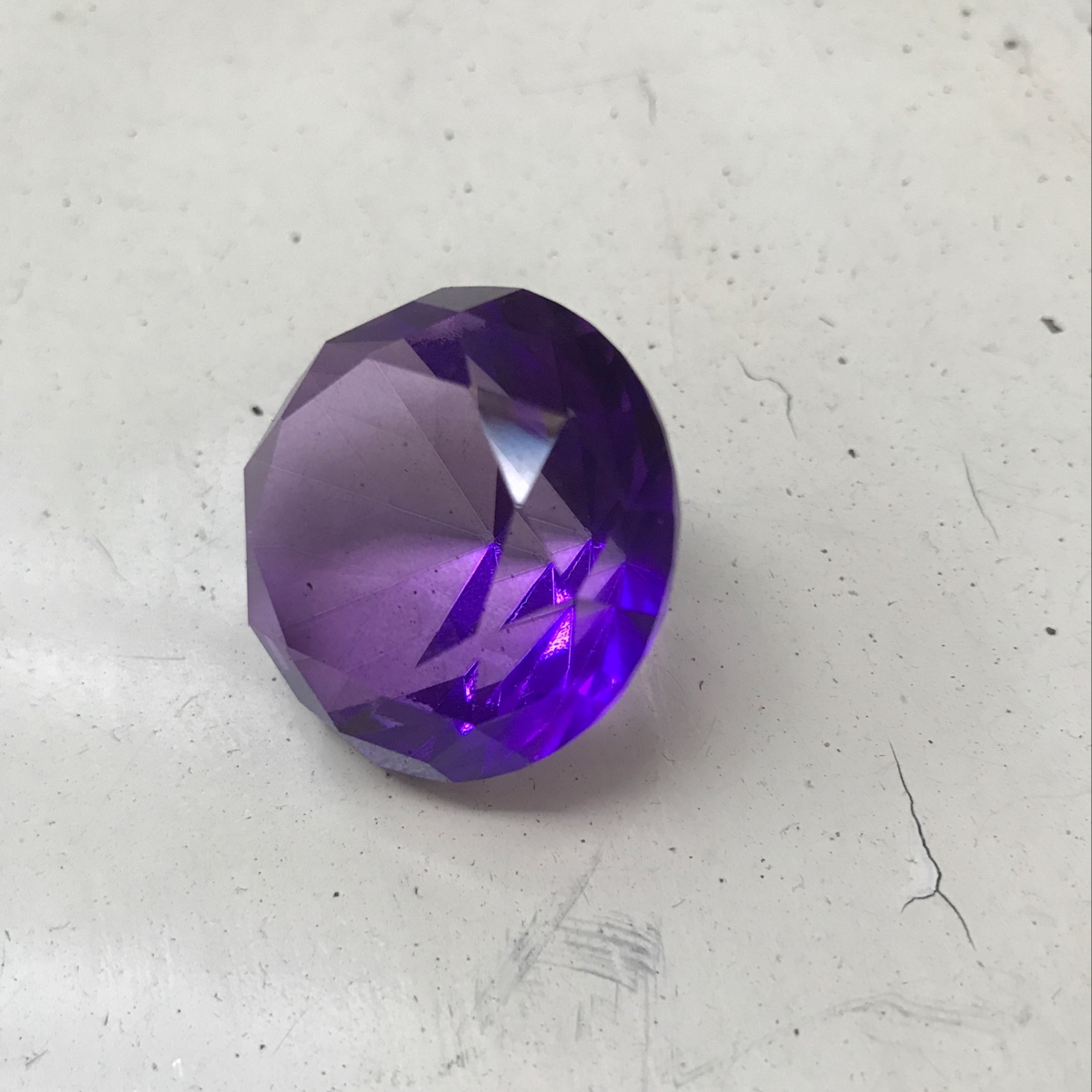 紫色钻石水晶雕刻工艺品高档水晶装饰配件
