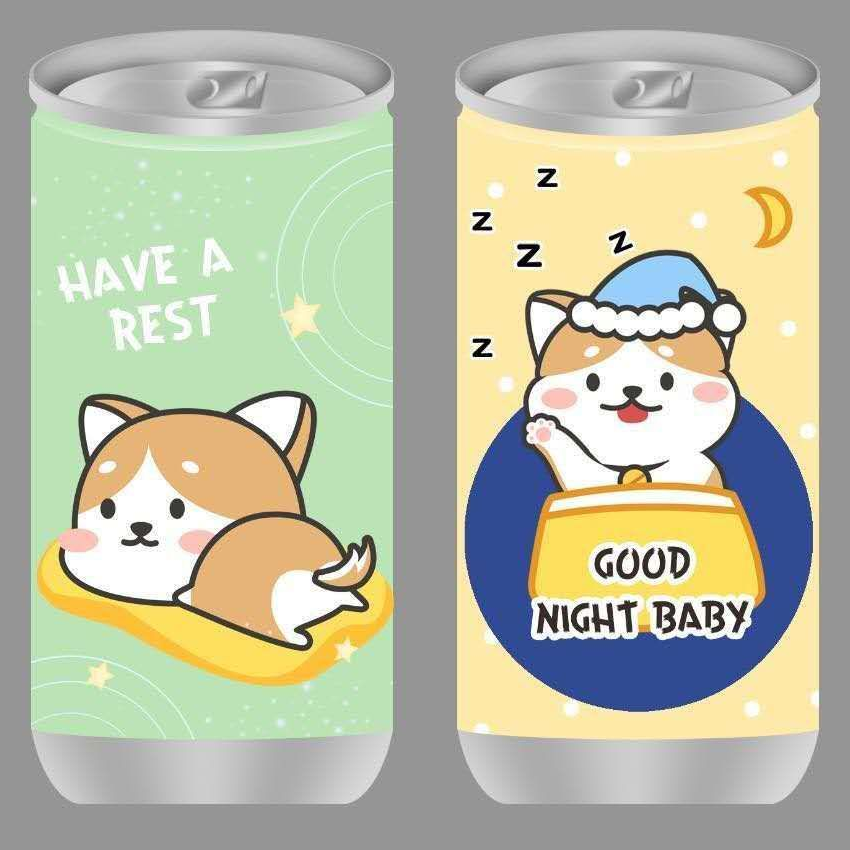 2021畅销新款可爱小柴犬罐装可乐湿纸巾4色混装