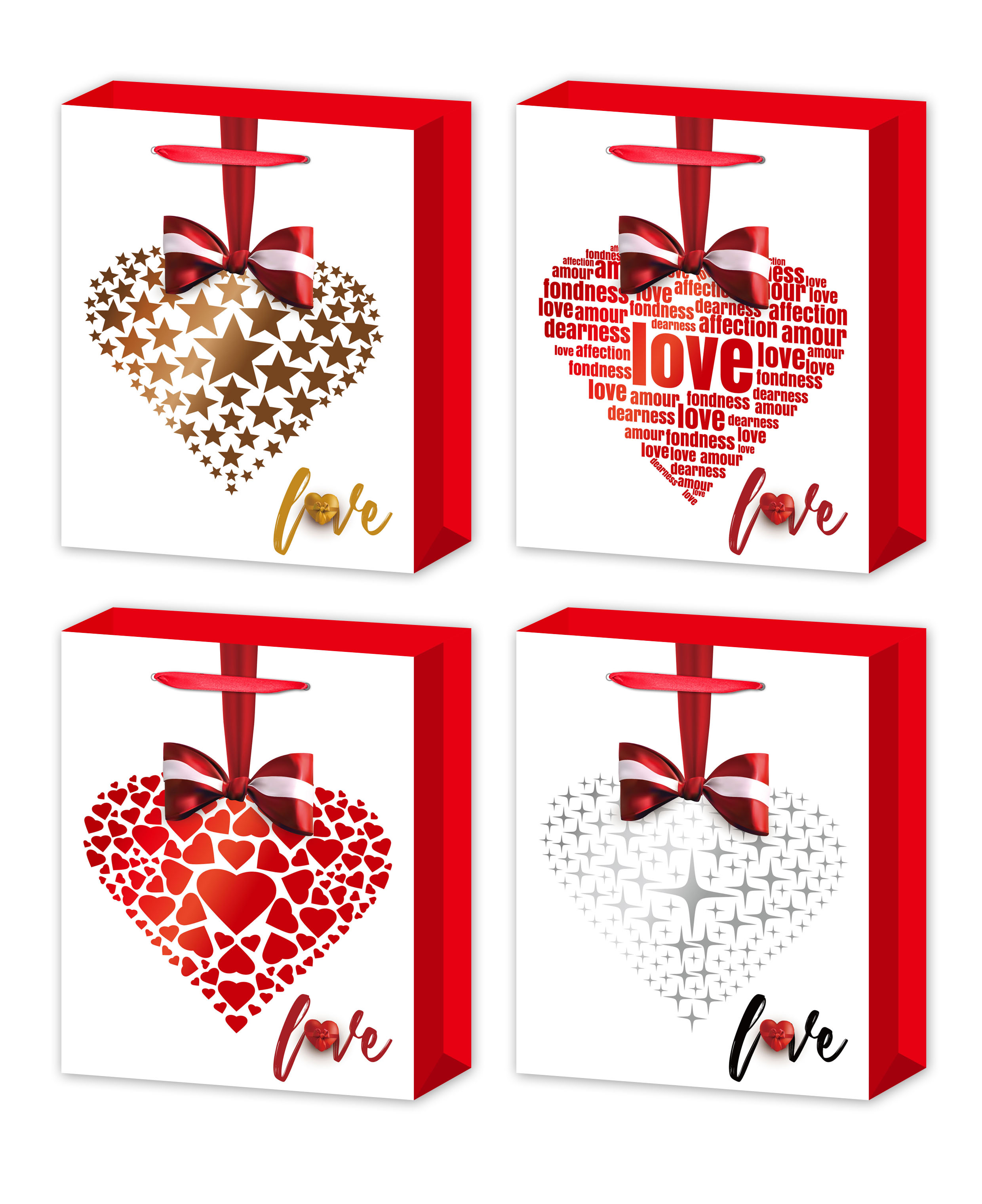 Valentine's gift bags, hand-held gift paper bags, custom-made clothing packaging paper bags, wholesale food takeout packaging bags, customized details Picture