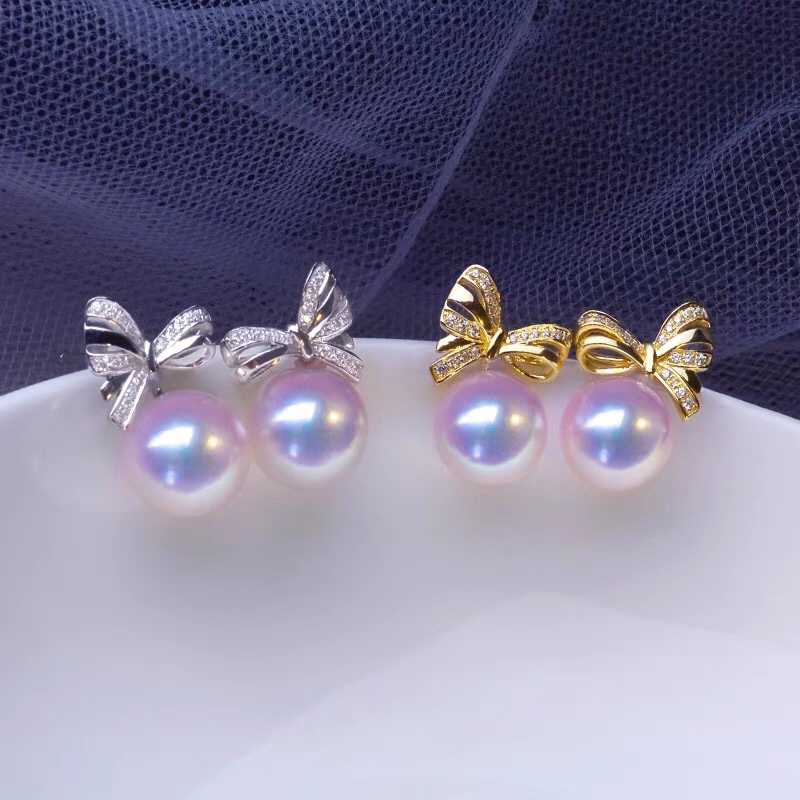 Elegant bow Pearl earrings Earrings Earrings hooks earrings studs