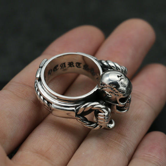 1 Ansheng Museum new thorn retro ring sterling silver handmade pair ring retro style couple ring domineering ring