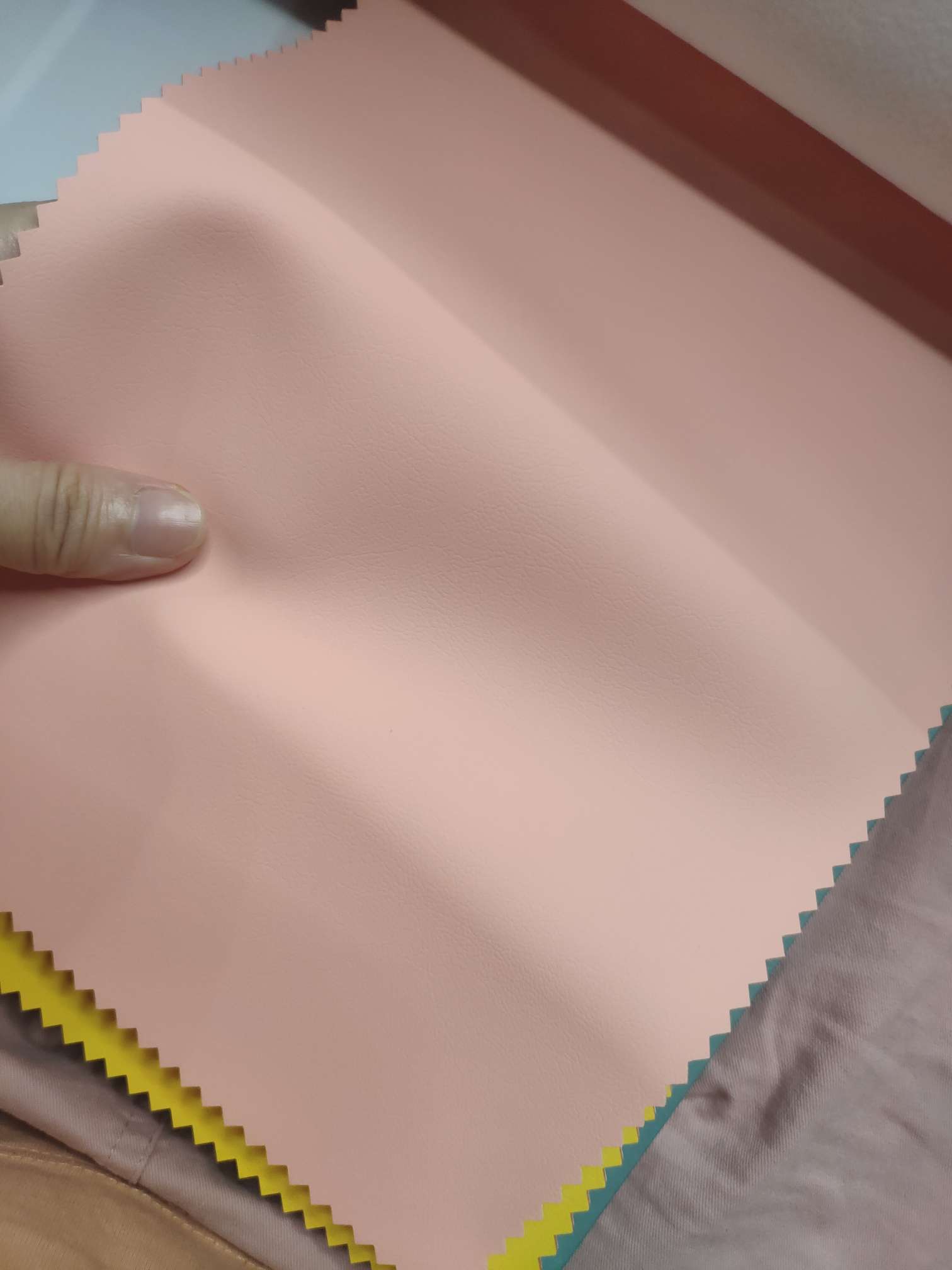 Artificial leather soft and hard wrapped sliding door leather wall decorative leather fabric in stock, decorative leather B1 flame-retardant No. 4 Specification image