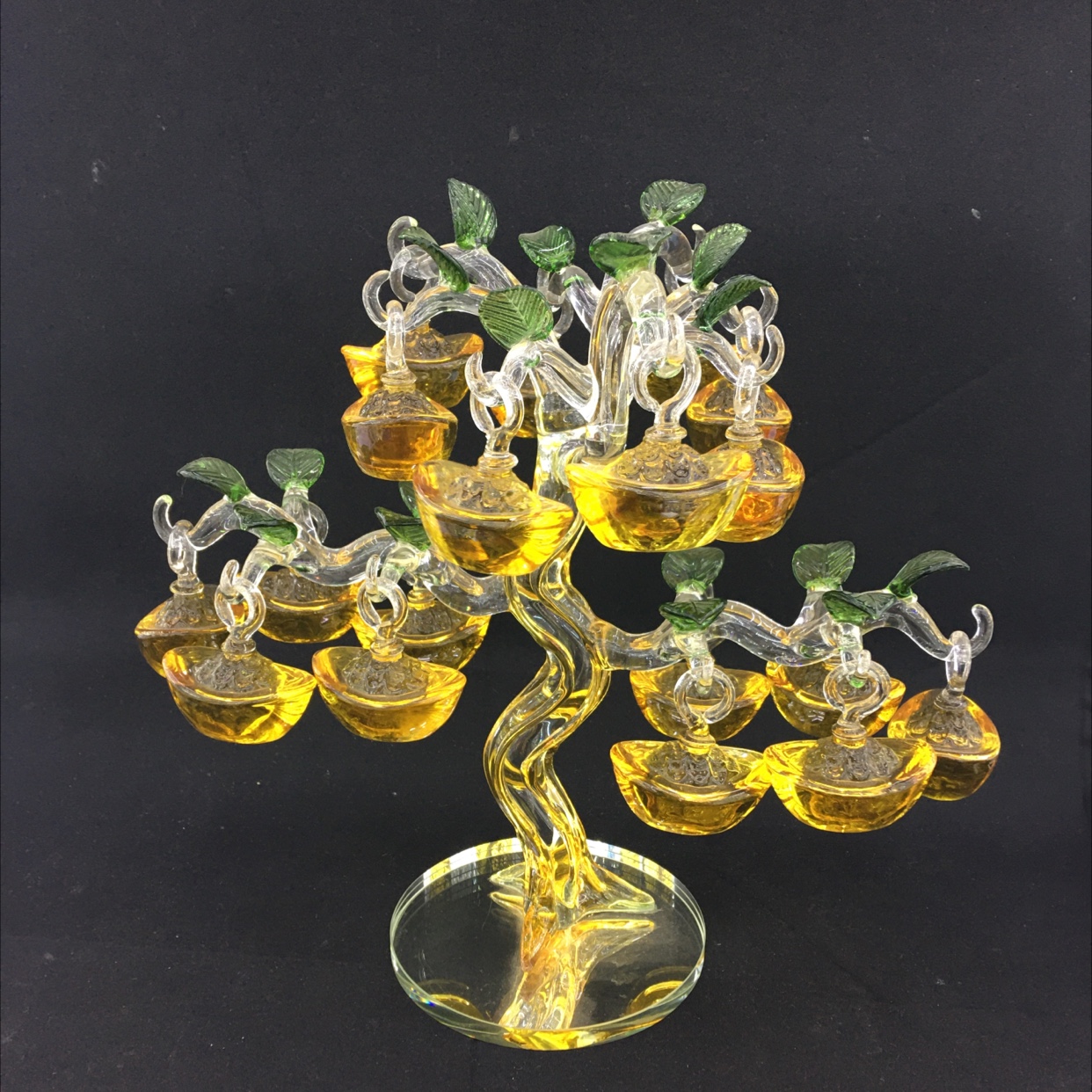 国际商贸城以斯帖水晶 工艺品十八挂元宝树7864-001
