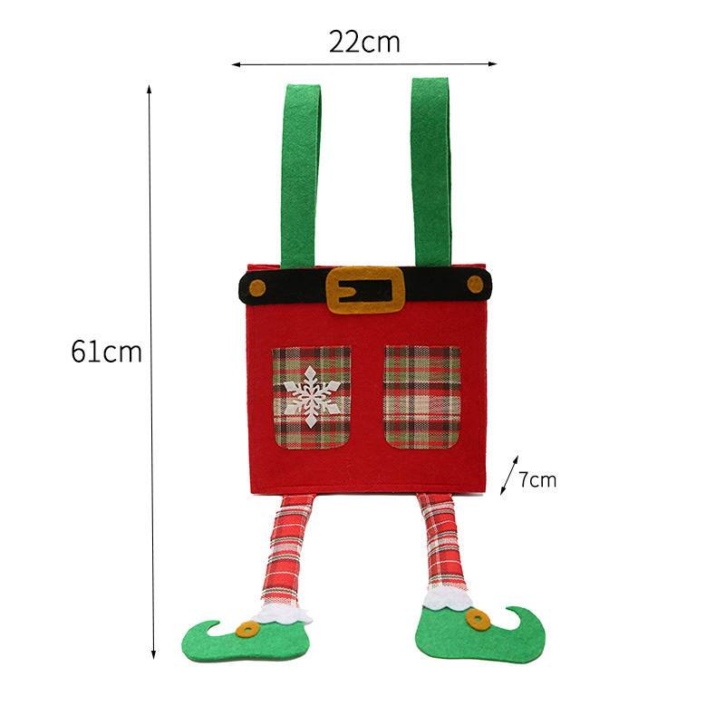Hot Cross-Border Amazon Christmas Decorations High-End Christmas Gift Bags Christmas Holiday Decorations Christmas Bag Green Specification drawing