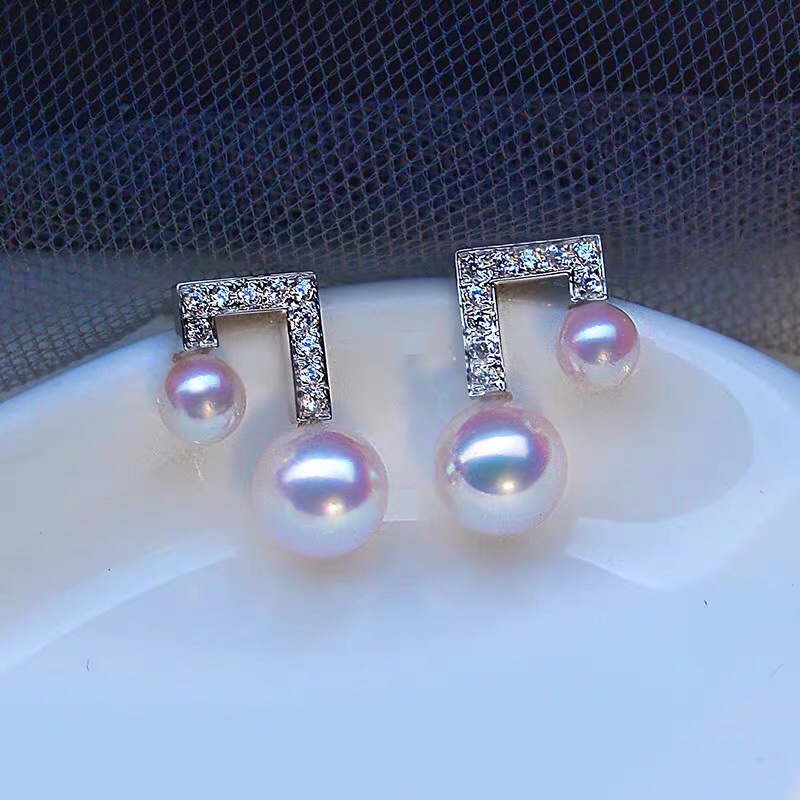Note stud earrings for women pearl earrings