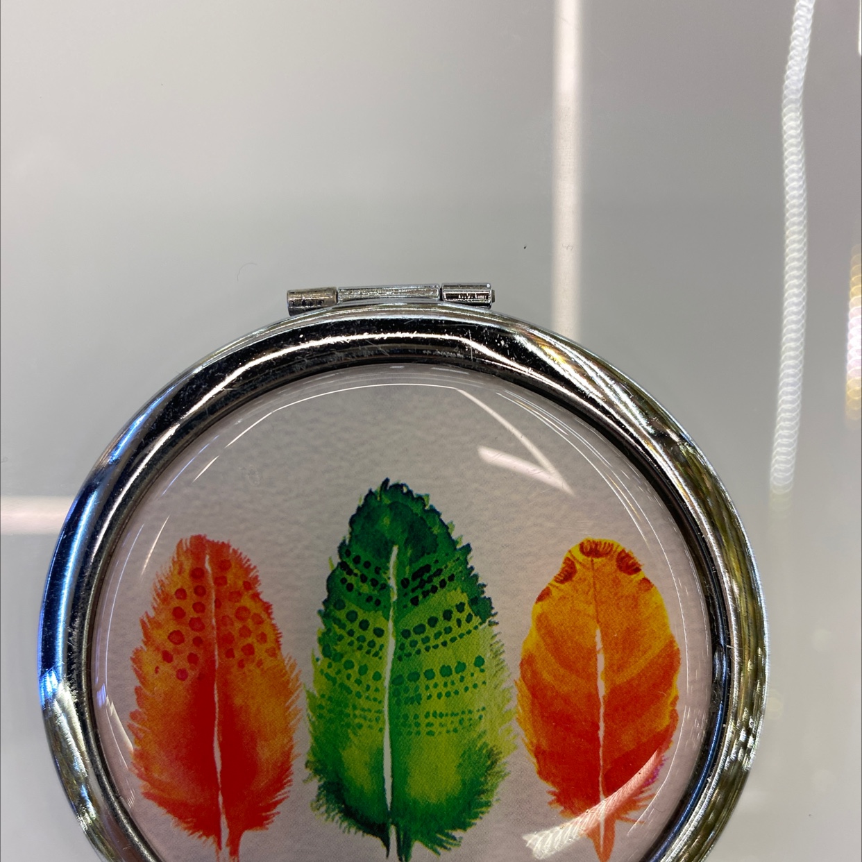 迪梦斯工艺品珠宝首饰盒镜子手工定制创意礼品镜子塑料金色镂空铬色镜子海洋系列图片花图片羽毛图案