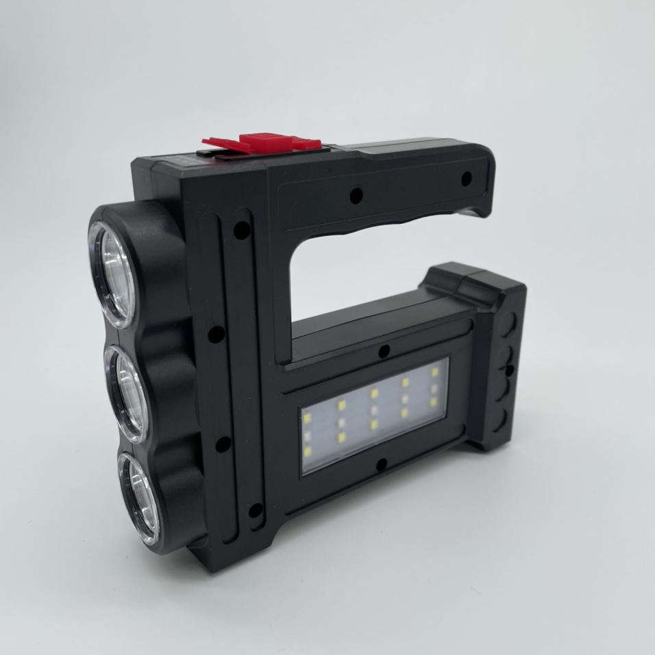 新款塑料应急工作灯3头带侧灯贴片内置电池USB充电