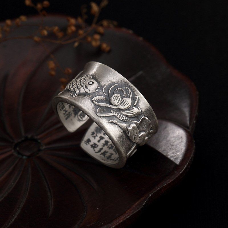 11 Ansheng Museum new thorn retro ring sterling silver handmade pair ring retro style couple ring domineering ring