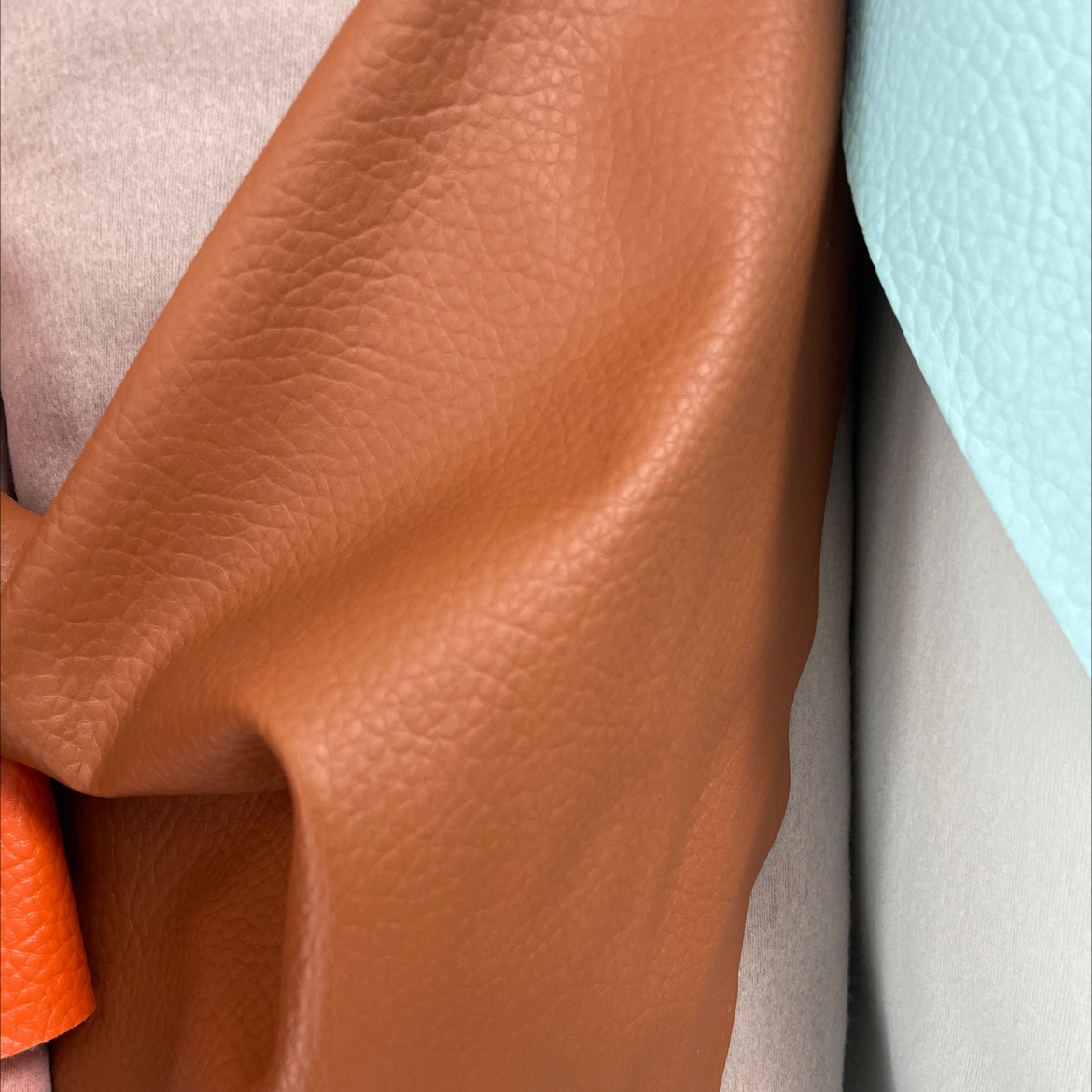 Large lychee-patterned leather fabric, leather sofa, leather belt, accessories, light brown dlz022 Item Picture