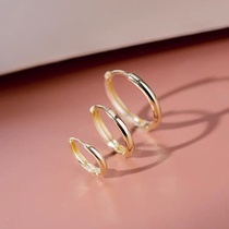 Earrings women new gold simple smooth buckle earrings