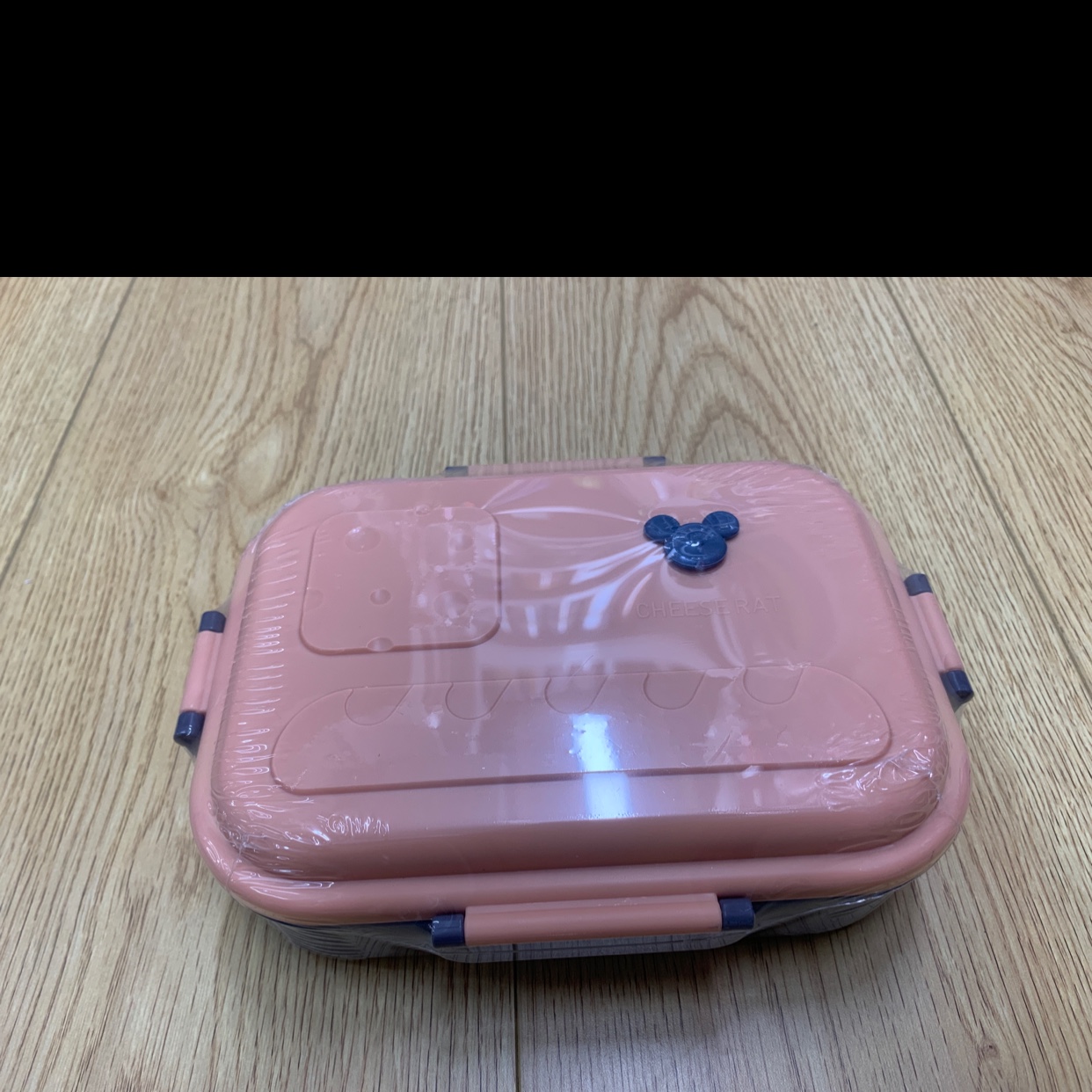 The new student lunch box has four buttons full figure