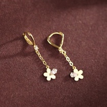 Earring Female Korean earbuckle Long personalized petal earbuckle