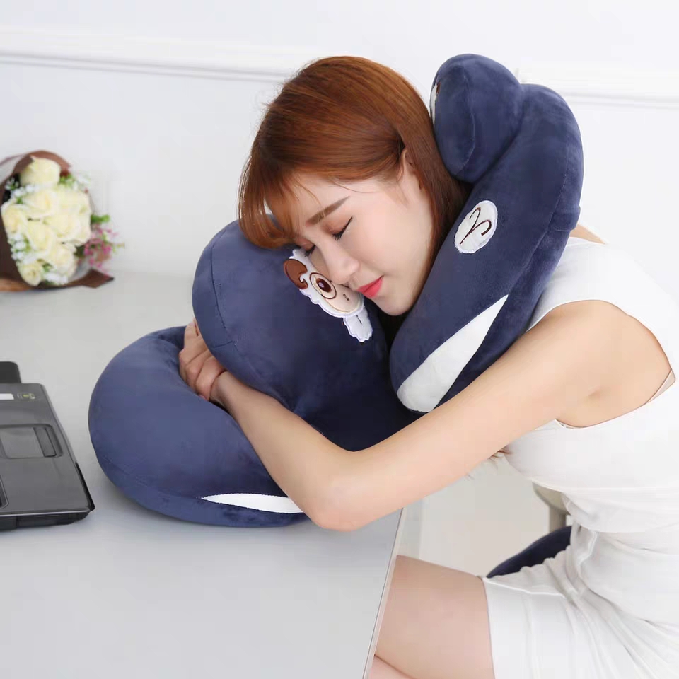 U-shaped pillow, cute cartoon throw pillow, pillow, neck guard pillow, airplane travel office nap pillow, cervical pillow, neck guard 59