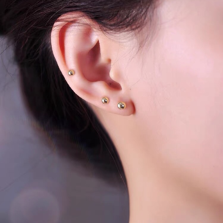 Earrings for women Goldbean sleeping without taking off screw stud earrings