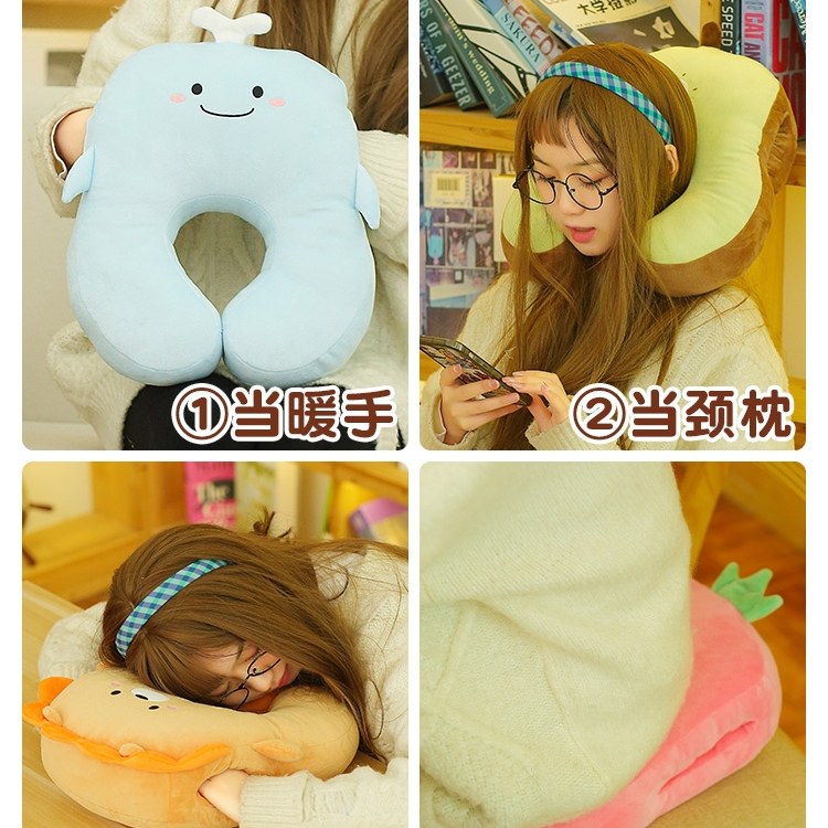 U-shaped pillow, cute cartoon throw pillow, pillow, neck guard pillow, airplane travel office nap pillow, cervical pillow, neck guard 45