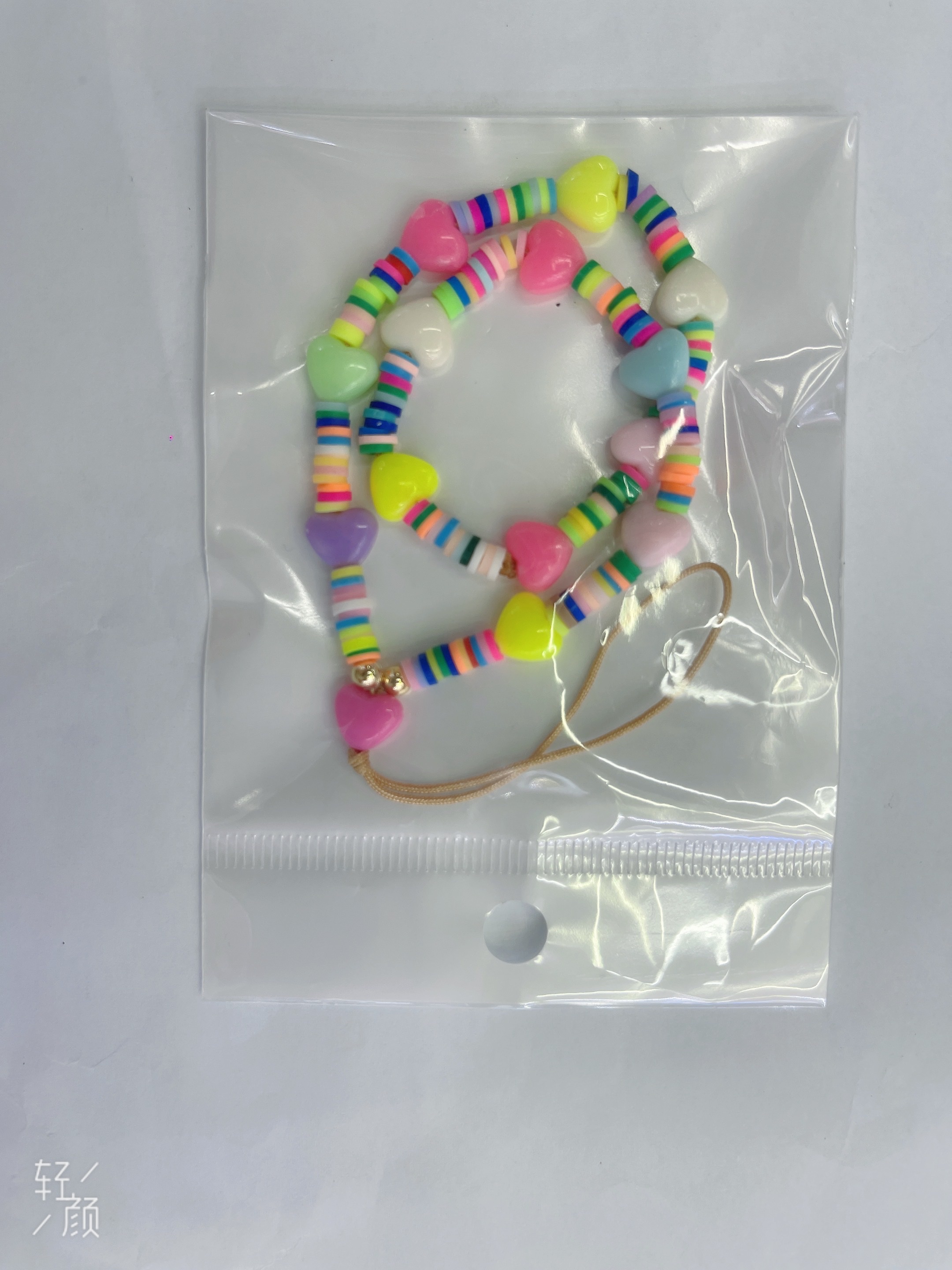 手机挂绳 手机链 20厘米 彩色软陶片爱心手机链 创意树脂爱心手机挂绳防丢挂链  详情图7