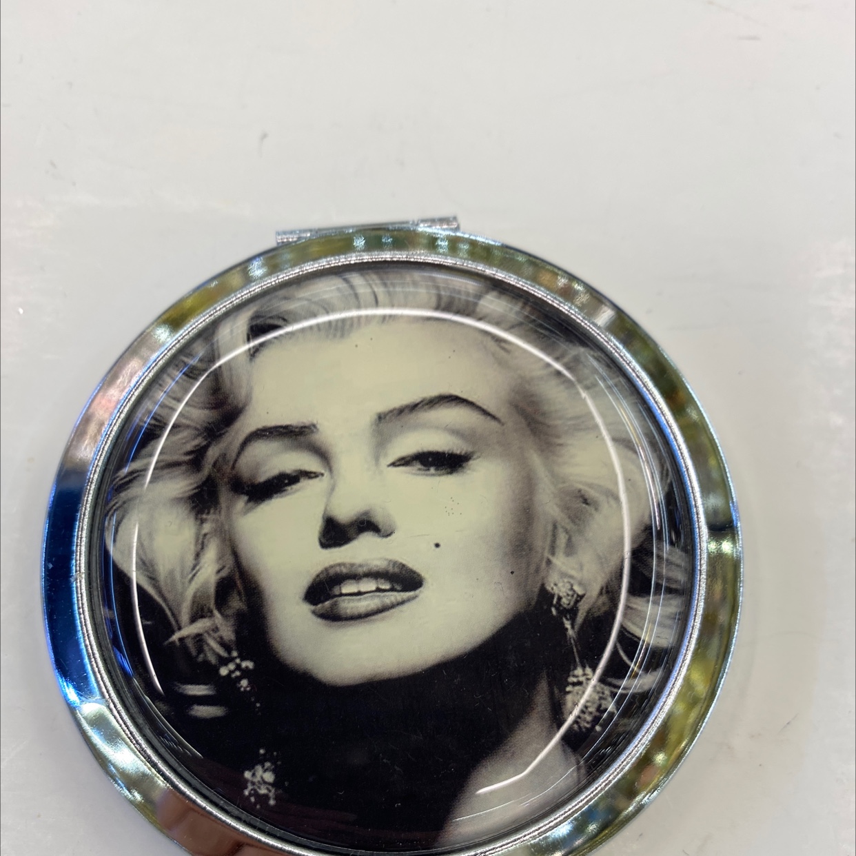 迪梦斯工艺品珠宝首饰盒镜子手工定制创意礼品镜子塑料黑底仿贝壳花图案镜子赫本梦露图案图