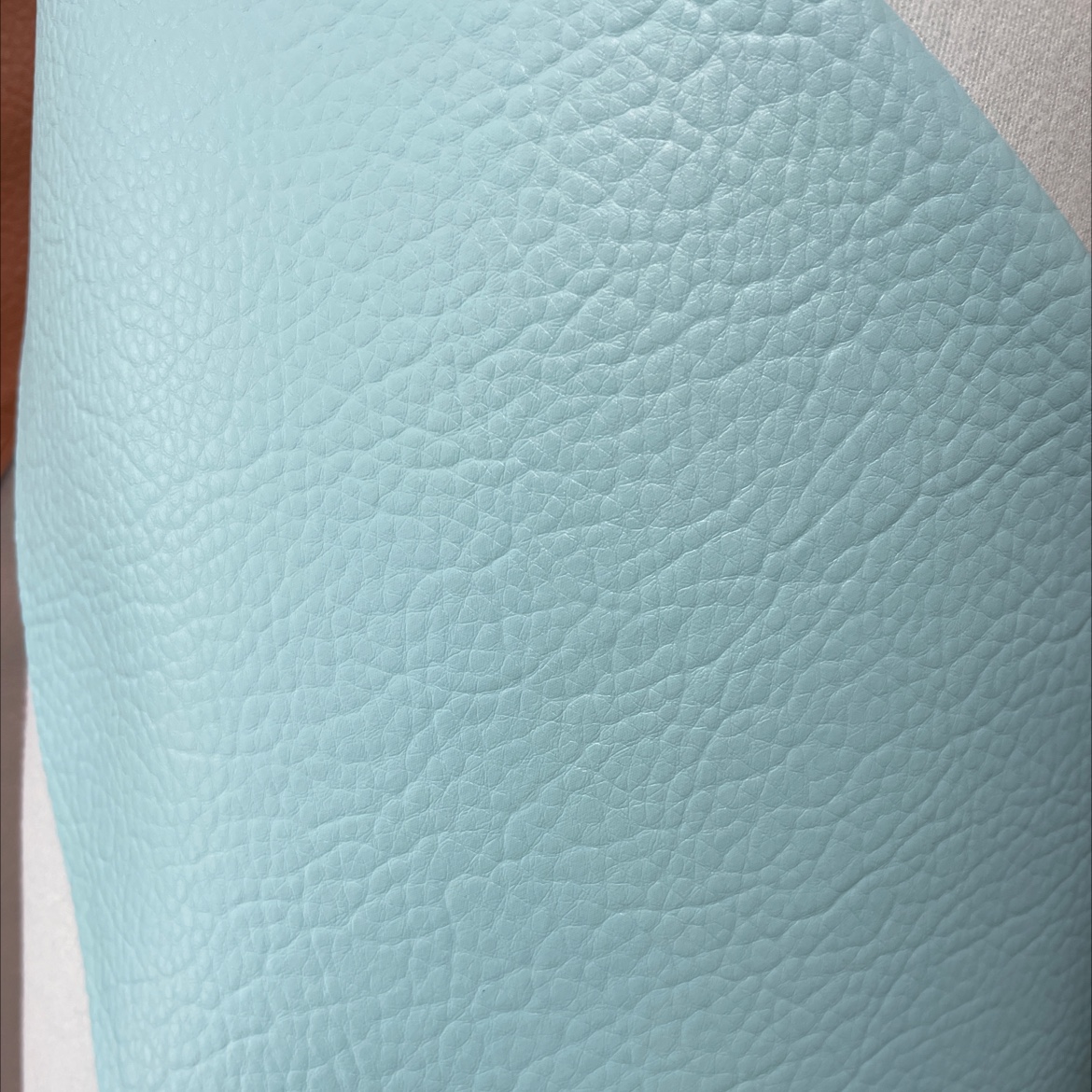 Large lychee-patterned leather fabric, leather sofa, leather belt, accessories, sky blue dlz016