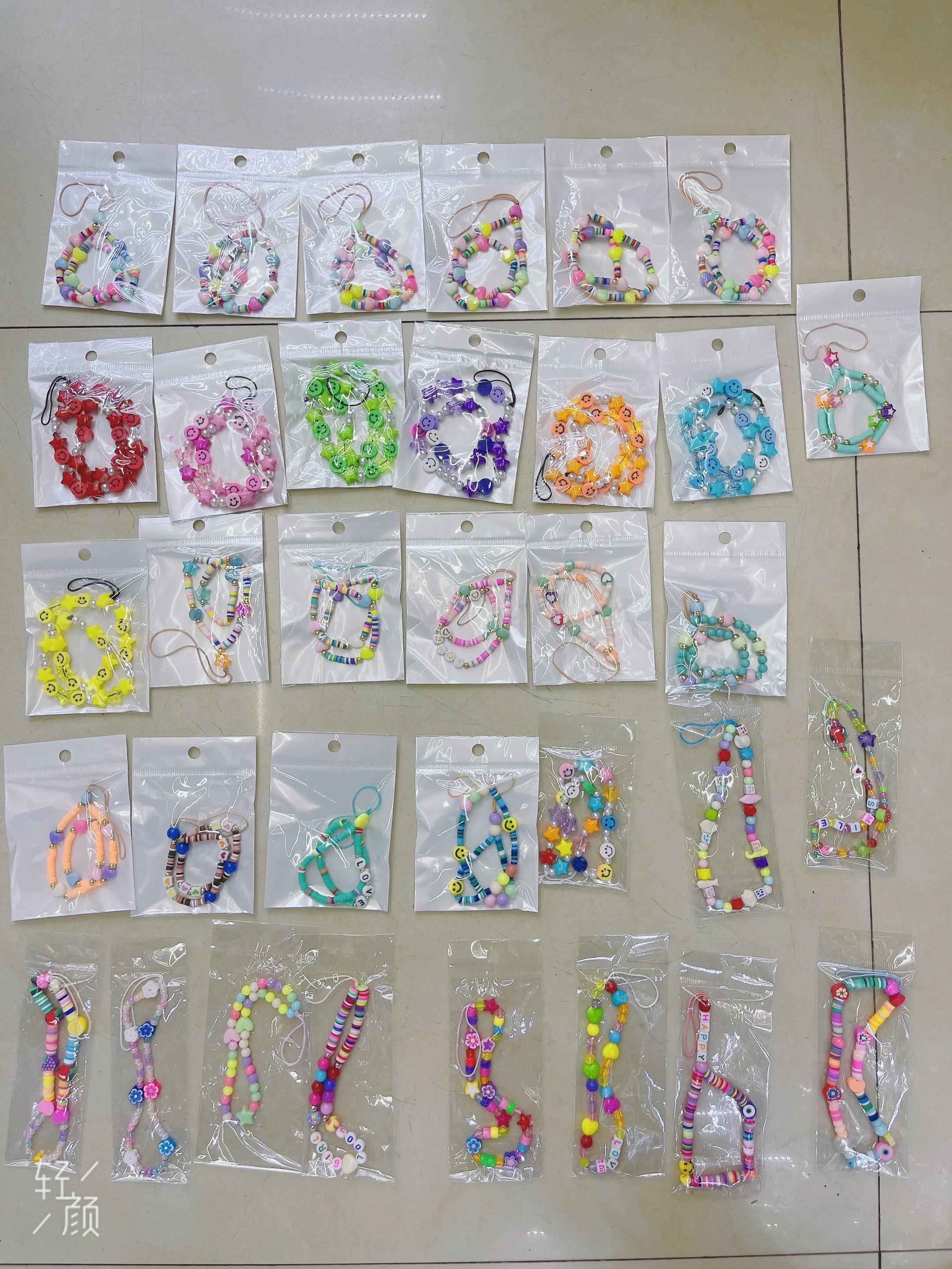 手机挂绳 手机链 20厘米 彩色软陶片爱心手机链 创意树脂爱心手机挂绳防丢挂链  详情图18