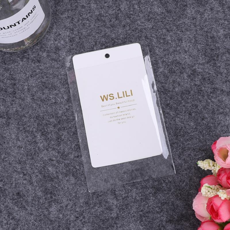 Customized supply of pvc flat mouth transparent clothing tag price bags, frosted thickened collar label pvc bags full figure