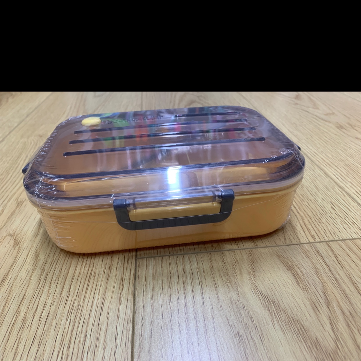 New transparent lunch box student lunch box divided lunch box Specification drawing