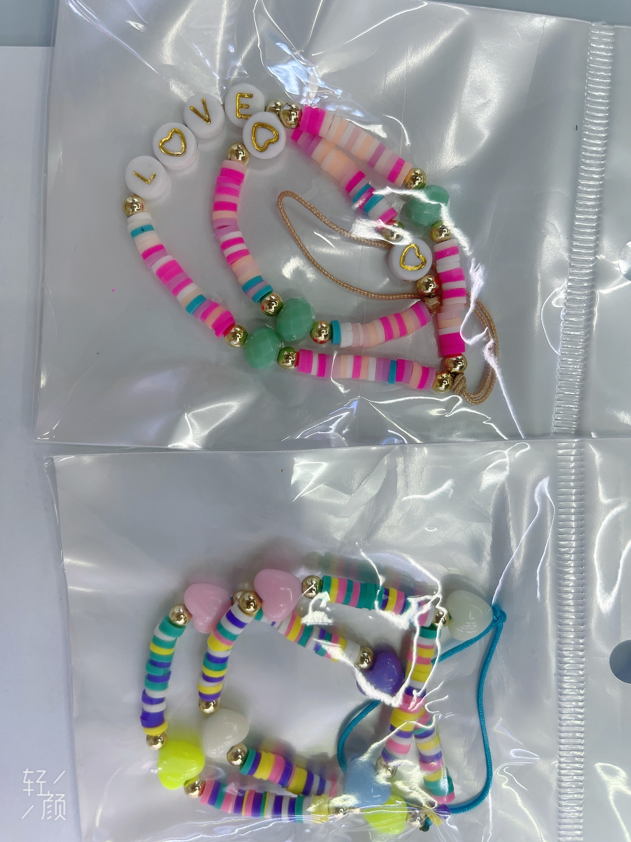 手机挂绳 手机链 20厘米 彩色软陶片爱心手机链 创意树脂爱心手机挂绳防丢挂链  详情图12